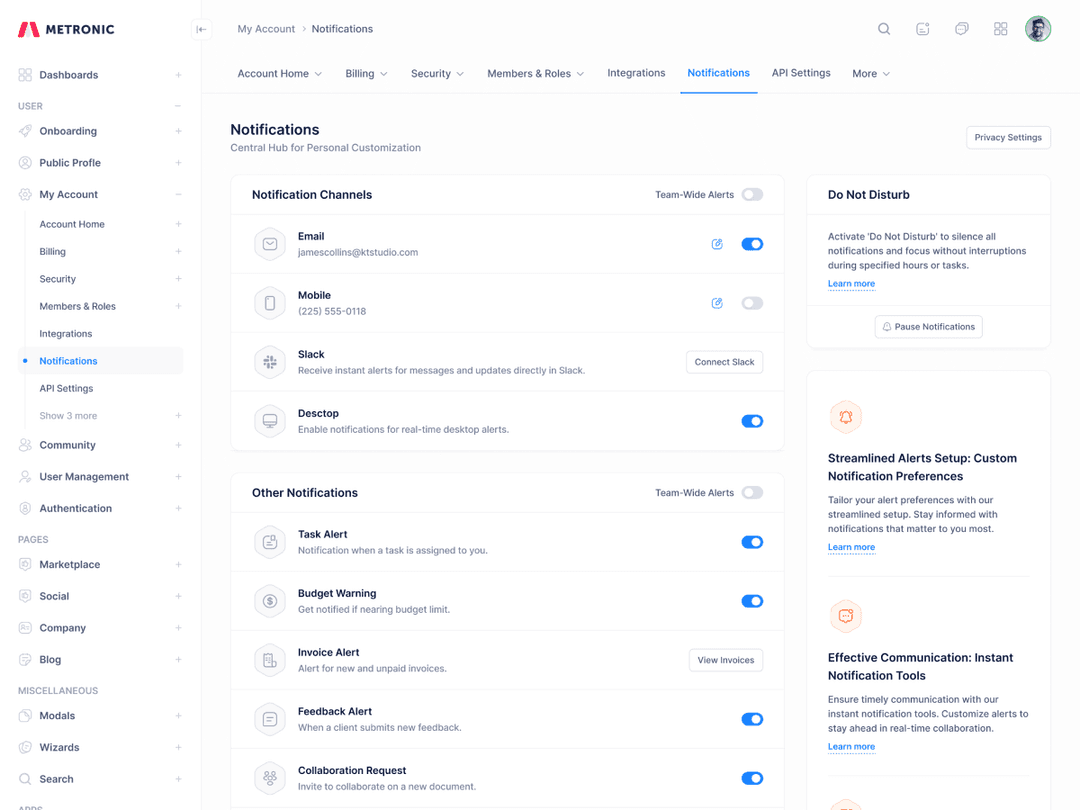 Notifications Settings