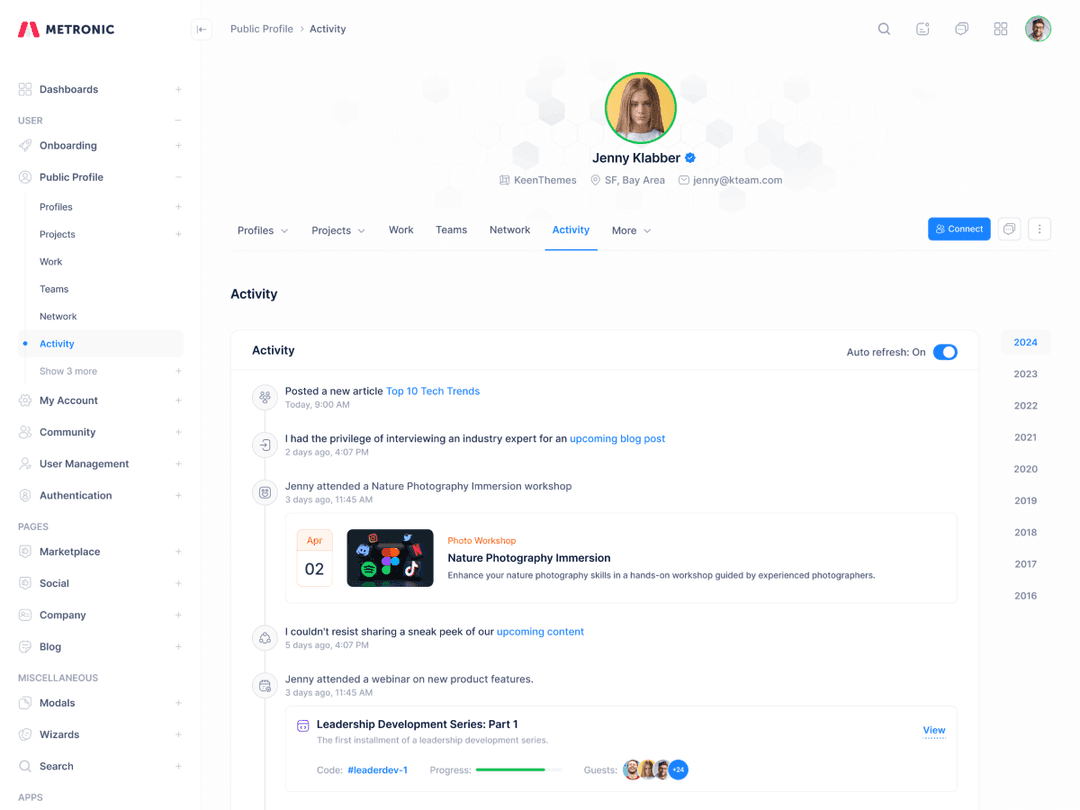 Profile Activity