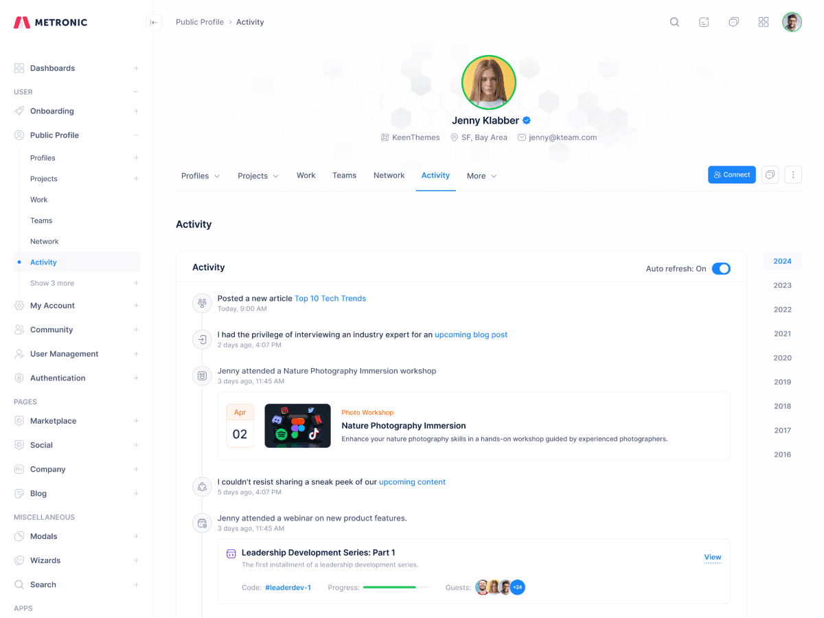 Profile Activity